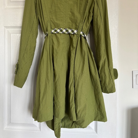 EUC F21 green and plaid raincoat XS - Picture 2 of 4